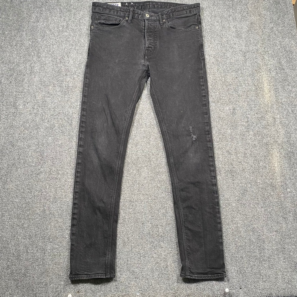 Kings‎ of Indigo K.O.I. John Black Rinse Distressed Slim Fit Jeans Mens 32x32